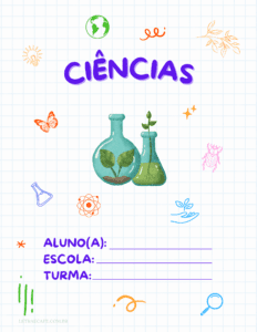 capa para caderno de ciências