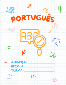 capa de caderno para imprimir: português