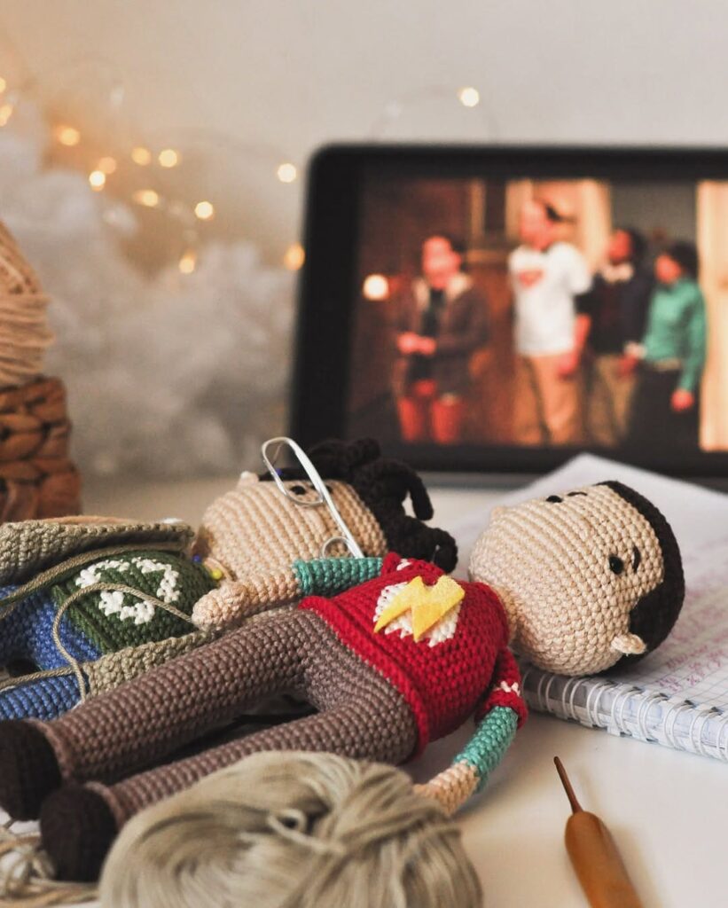 bonecos de crochê do the big bang theory