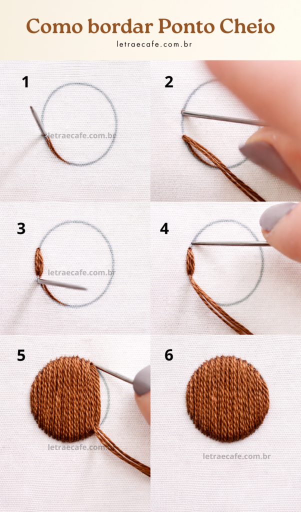 ponto cheio de bordado livre