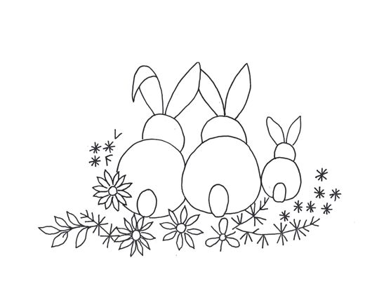 riscos de páscoa para bordar três coelhos