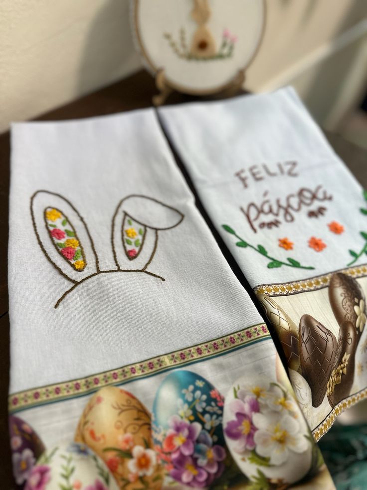 pano de prato bordado páscoa